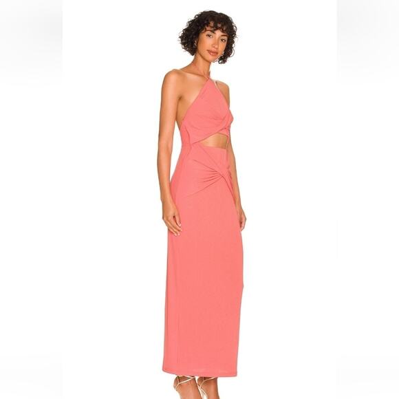 Significant Other Hallie Dress in Watermelon Size 6 NWT Halter Cut Out Midi - Picture 2 of 16